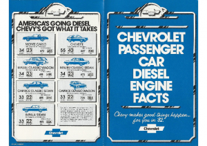 1982 Chevrolet Car Diesel Facts