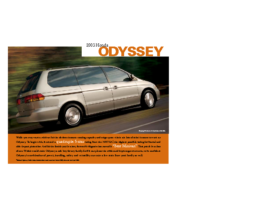 2003 Honda Odyssey Factsheet