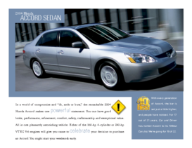 2004 Honda Accord Sedan Factsheet