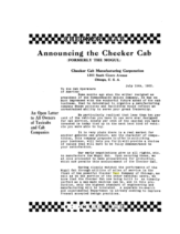 1922 Announcing The Checker