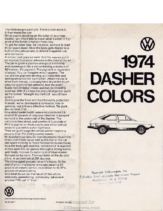 1974 VW Dasher Colors