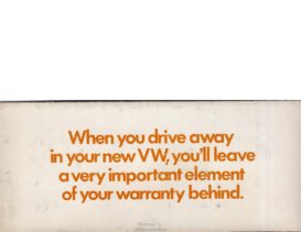 1977 VW Warranty Info