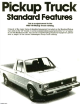 1980 VW Pickup Supplementary