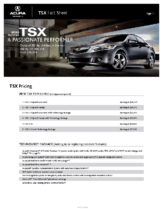2010 Acura TSX Factsheet