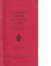 1932 Packard Eight Deluxe Facts Book