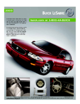 2003 Buick Lesabre Spec Sheet