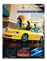 2003 Chevrolet Cavalier Spec Sheet