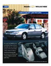 2003 Chevrolet Malibu Spec Sheet