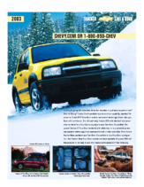 2003 Chevrolet Tracker Spec Sheet