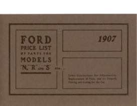 1907 Ford Parts List