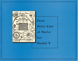 1909 Ford Model T Parts List