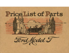 1912 Ford Model T Parts List (July)