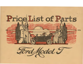 1912 Ford Model T Parts List (Sept)