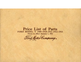 1913 Ford Model T Parts List (Jan)