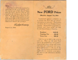 1914 Ford Model T Prices