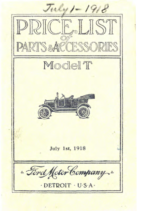 1918 Ford Parts List (Jul)