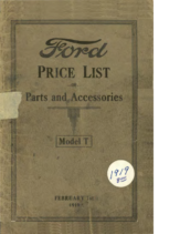 1919 Ford Model T Parts List (Feb)