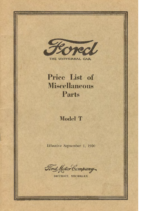 1920 Ford Parts List (Sep)
