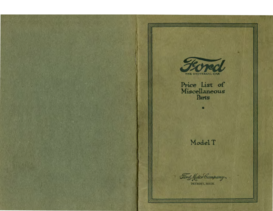 1921 Ford Parts List (Dec)