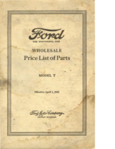 1922 Ford Parts List (Apr)