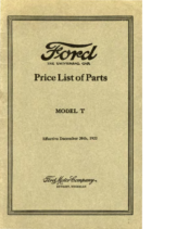 1922 Ford Parts List (Dec)