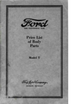 1923 Ford Body Parts List (Sep)
