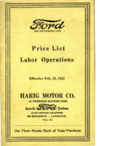 1923 Ford Labor Price 2