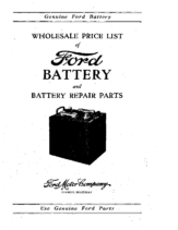1924 Ford Wholesale Battery Price List