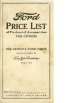 1926 Ford Parts Llist (Oct)