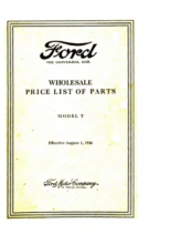 1926 Ford Wholesale Parts Llist (Aug)