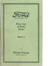 1927 Ford Body Parts List (Mar)