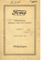 1927 Ford Wholesale Parts List (Jan)