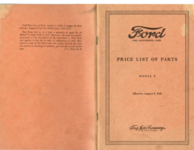 1928 Ford Parts List (Aug)