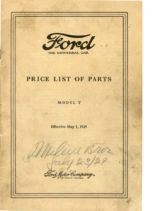 1929 Ford Parts List (May)