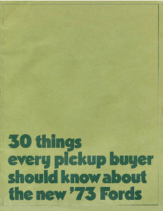 1973 Ford Pickup Facts Mailer