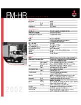 2002 Mitsubishi Fuso FM-HR Specs