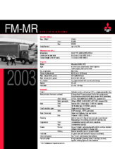 2003 Mitsubishi Fuso FM-MR Specs