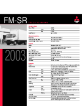 2003 Mitsubishi Fuso FM-SR Specs