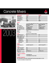 2003 Mitsubishi Fuso Concrete Mixer Specs