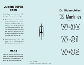 1969 Oldsmobile W Machines List Foldout