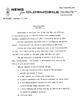 1983 Oldsmobile Hurst Olds Press Release
