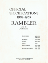 1963 AMC Rambler Specs Book 1902-1963