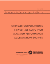 1963 Chrysler 426 Maximum Performance Engine
