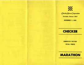1969 Checker Price List