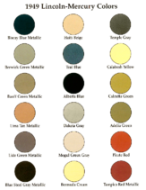 1949 Lincoln-Mercury Color Chart