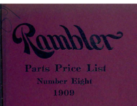 1909 Rambler Model 34 Parts-Price List