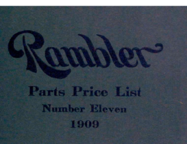 1909 Rambler Model 44-45 Parts-Price List