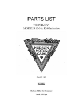 1920 Hudson Super-Six Parts List