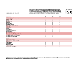 2010 Acura TSX Accessory Chart