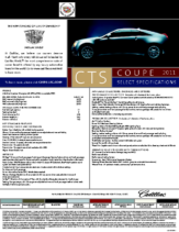 2011 Cadillac CTS Coupe Spec Sheet